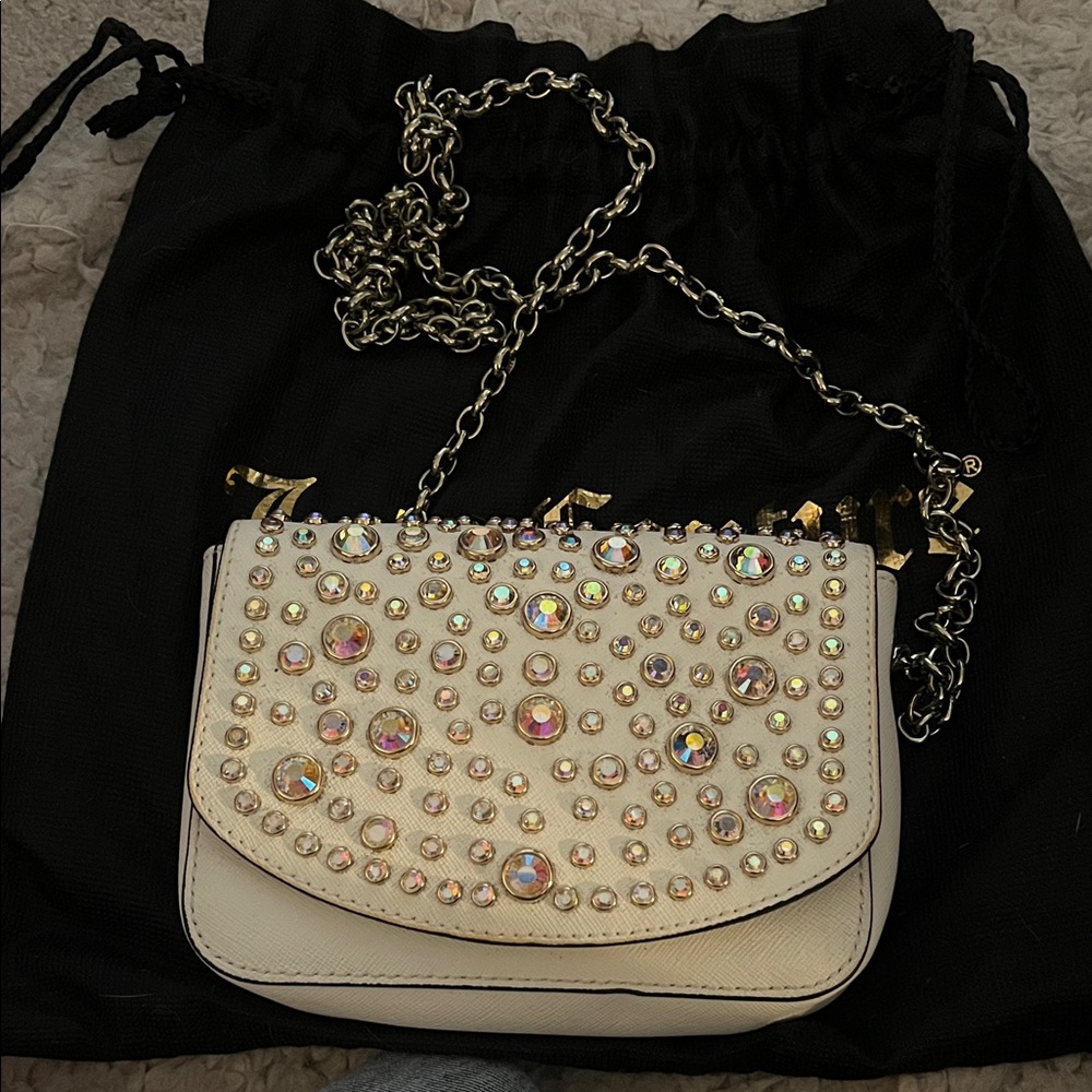 Juicy Couture Sophia Cream Crystal Shoulder Bag